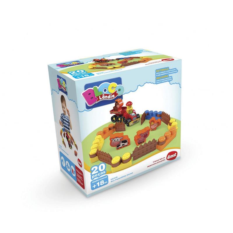 BRINQUEDO EDUCATIVO BOX FAZENDINHA 20PECAS - DISMAT UNIDADE
