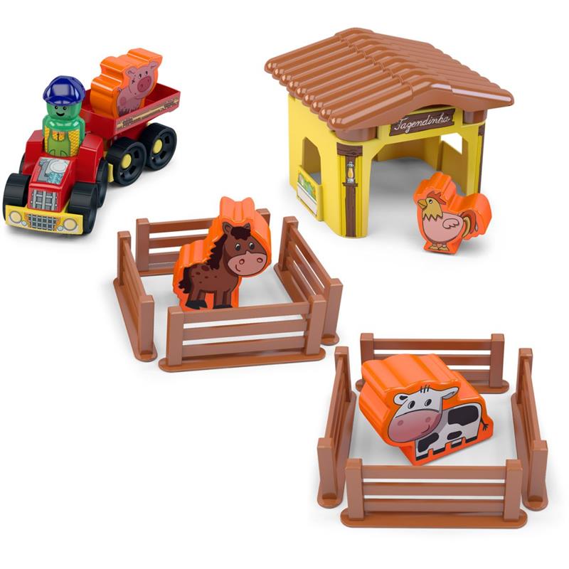 BRINQUEDO EDUCATIVO BRINKADEIRA FAZENDINHA 20 PEÇAS - DISMAT UNIDADE