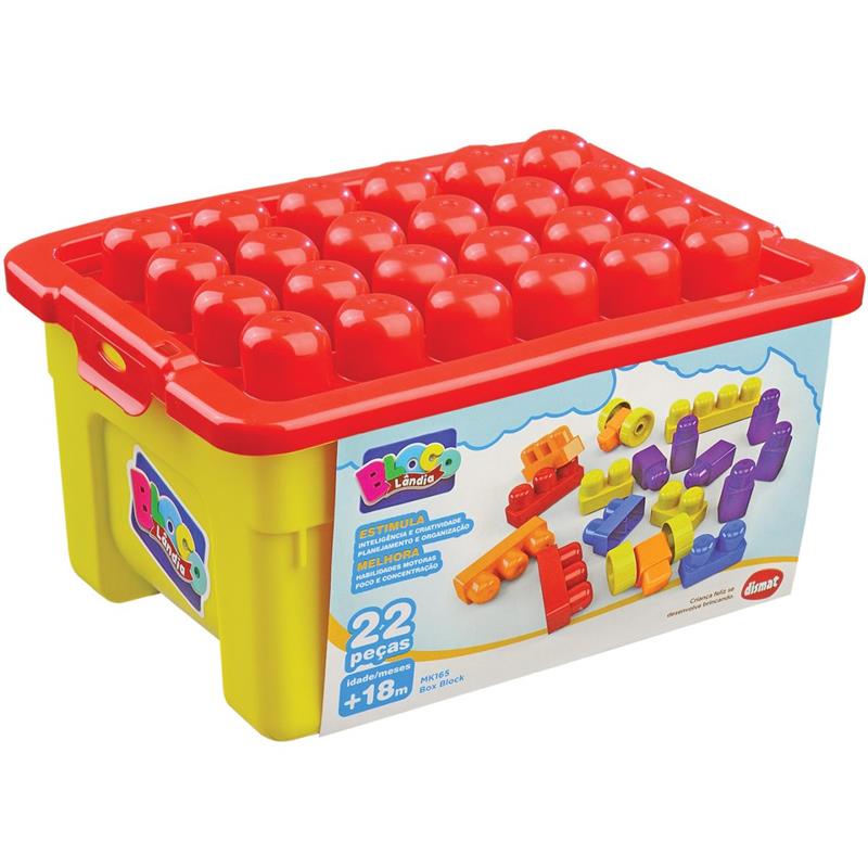 BRINQUEDO PARA MONTAR BOX BLOCK C/22 PECAS - DISMAT UNIDADE