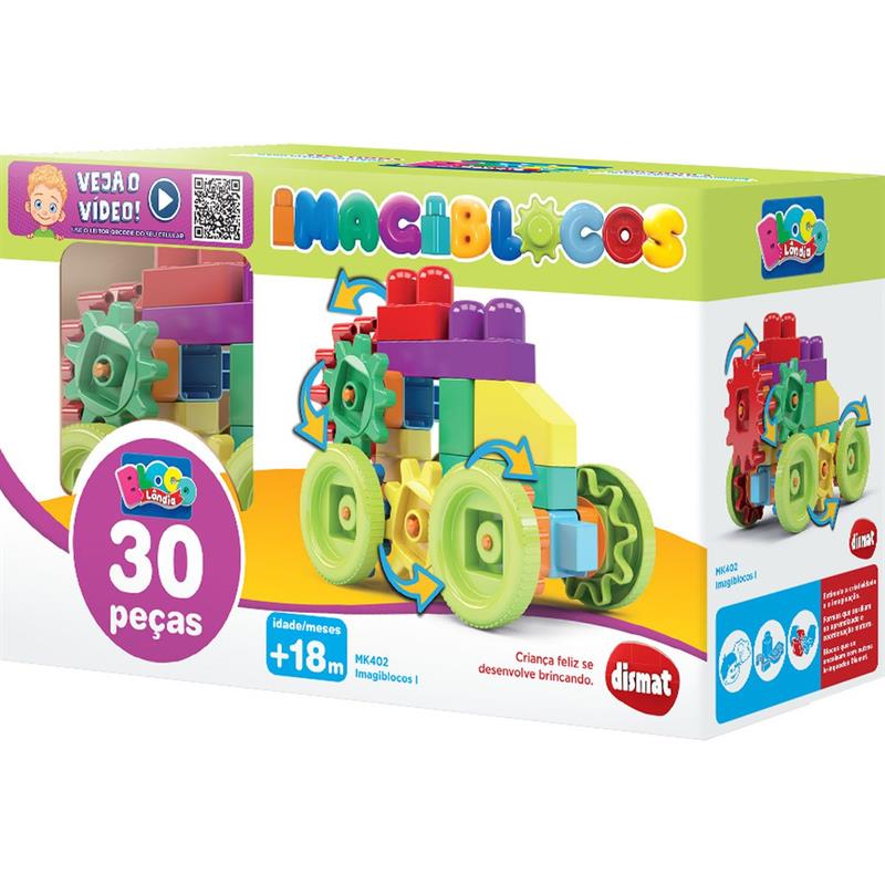 BRINQUEDO PARA MONTAR IMAGI BLOCOS I COM 30 PEÇAS - DISMAT UNIDADE