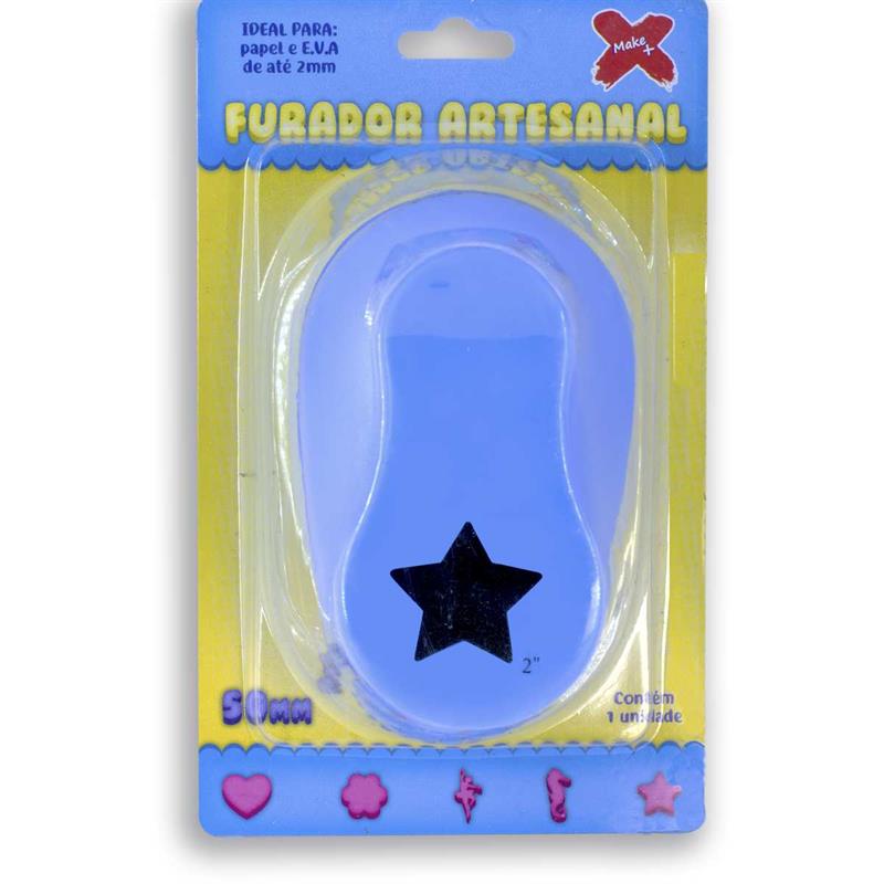 FURADOR PAPEL E EVA GIGANTE ESTRELA 50MM - MAKE+ UNIDADE