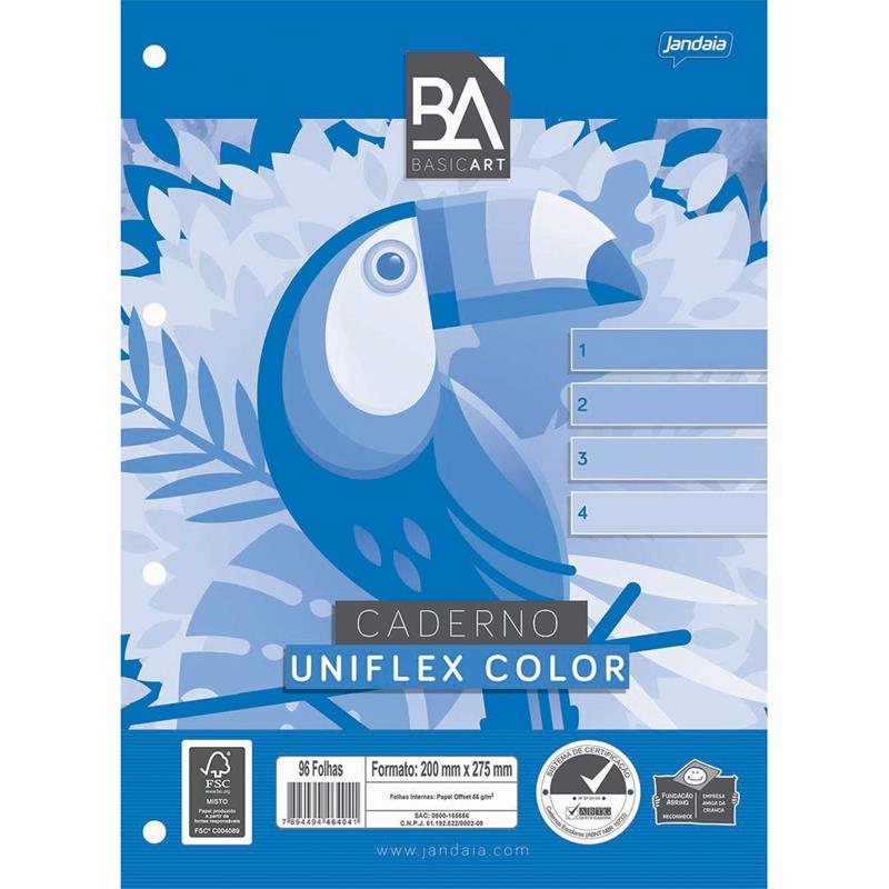 BLOCO PARA FICHÁRIO UNIVERSITÁRIO UNIFLEX COLOR 96FLS. - JANDAIA PCT.C/10