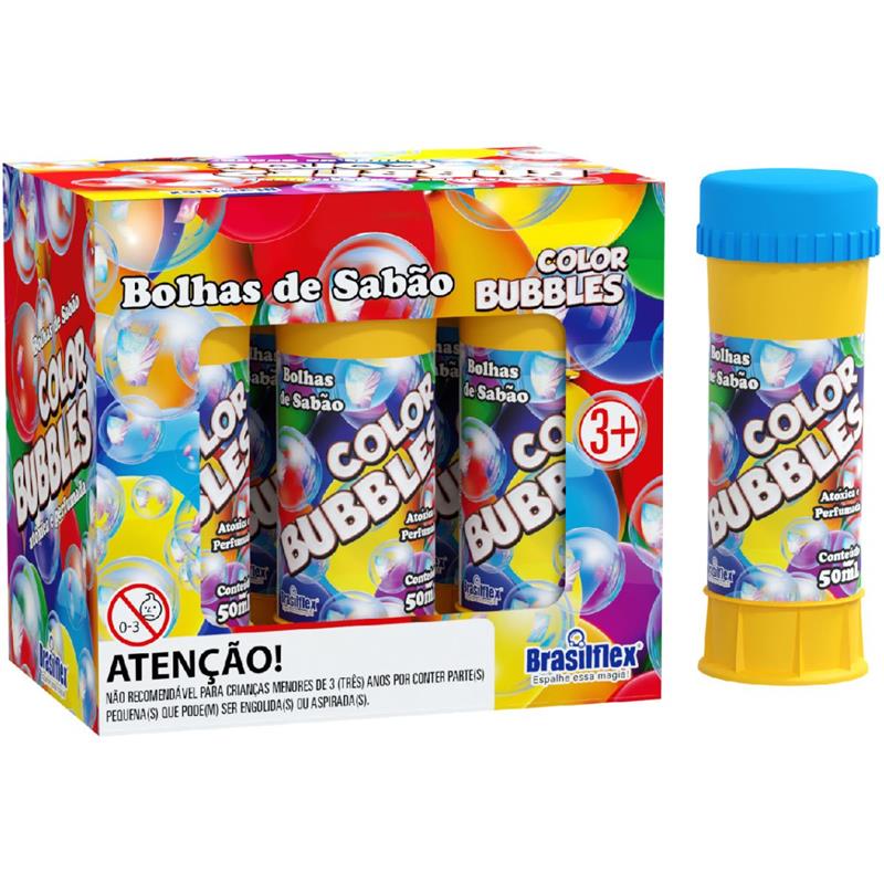 BOLHA DE SABÃO COLOR BUBBLE 50 ML - BRASILFLEX CX.C/06
