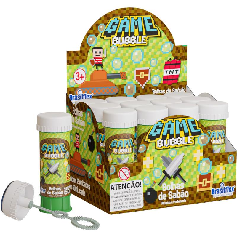 BOLHA DE SABÃO GAME 60 ML - BRASILFLEX CX.C/12