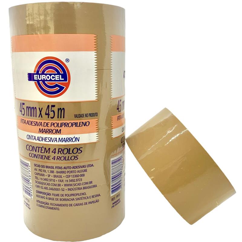 FITA PARA EMPACOTAMENTO PP 33 45 MM X 45 M MARROM - EUROCEL PCT.C/04