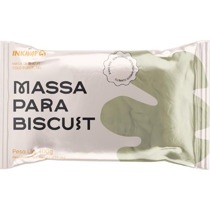 MASSA DE PORCELANA FRIA BISCUIT 400G NATURAL - INK WAY UNIDADE