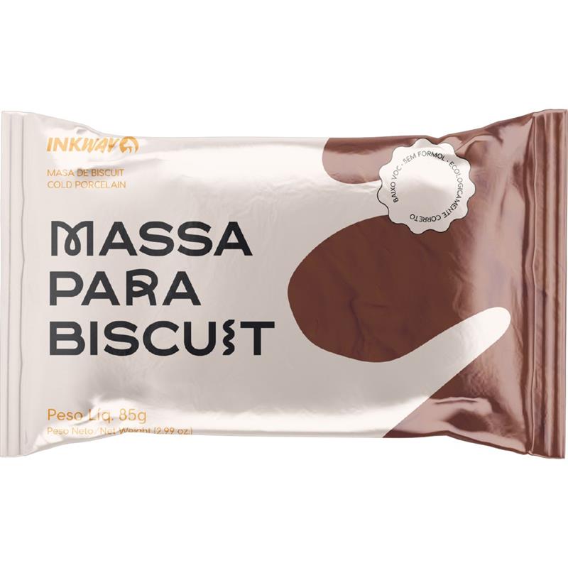 MASSA DE PORCELANA FRIA BISCUIT 85G MARROM TERRA - INK WAY CX.C/10