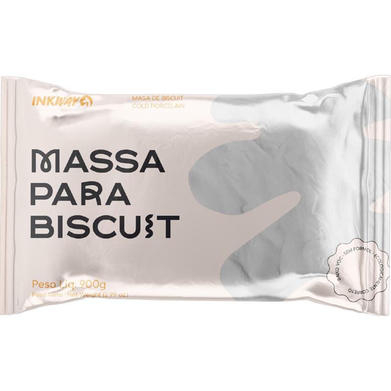 MASSA DE PORCELANA FRIA BISCUIT 900G BRANCO - INK WAY UNIDADE