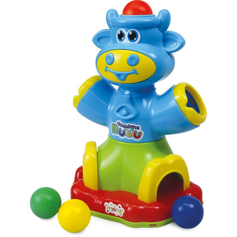 BRINQUEDO EDUCATIVO VAQUINHA MUUU COM 4 BOLINHAS - MARAL UNIDADE