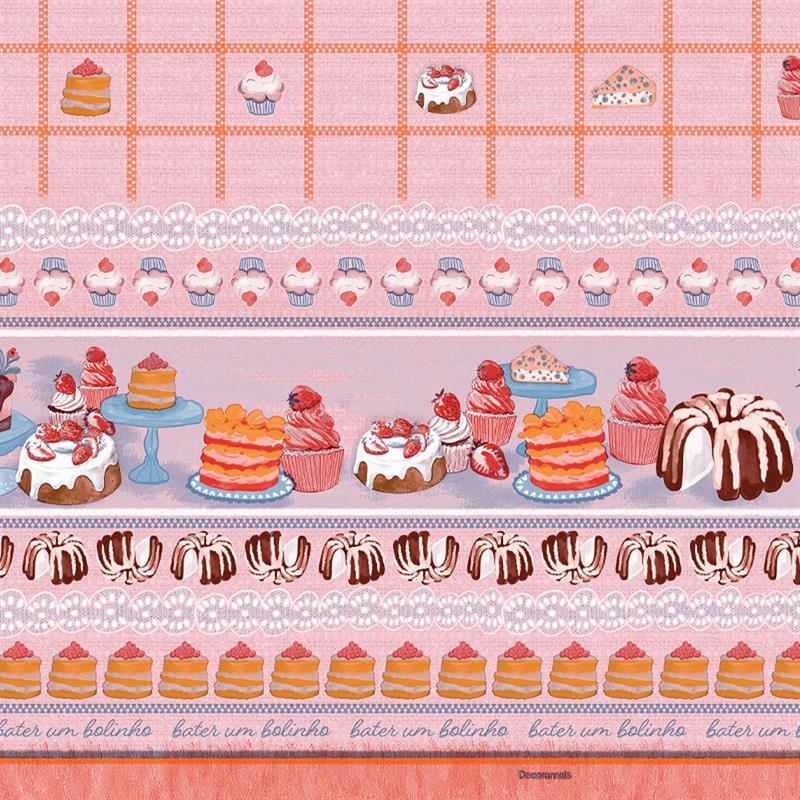 TOALHA TÉRMICA CUPCAKE MORANGO 1,40 M X 30 M - PLASTVINIL ROLO