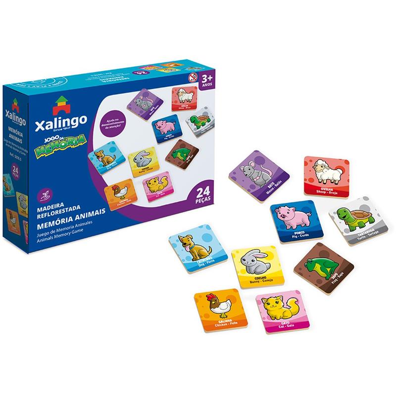 JOGO DA MEMÓRIA ANIMAIS 24 PEÇAS - XALINGO UNIDADE