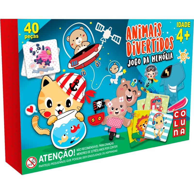 JOGO DA MEMÓRIA ANIMAIS DIVERTIDOS - COLUNA UNIDADE