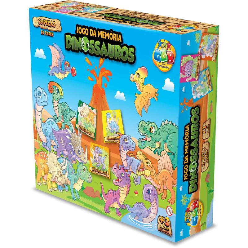 JOGO DA MEMÓRIA DINOSSAURO 48 PEÇAS - GGB PLAST UNIDADE