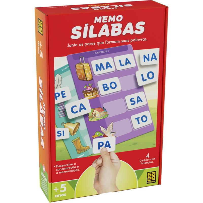 JOGO DA MEMÓRIA SÍLABAS 20 PRÊMIOS - GROW UNIDADE
