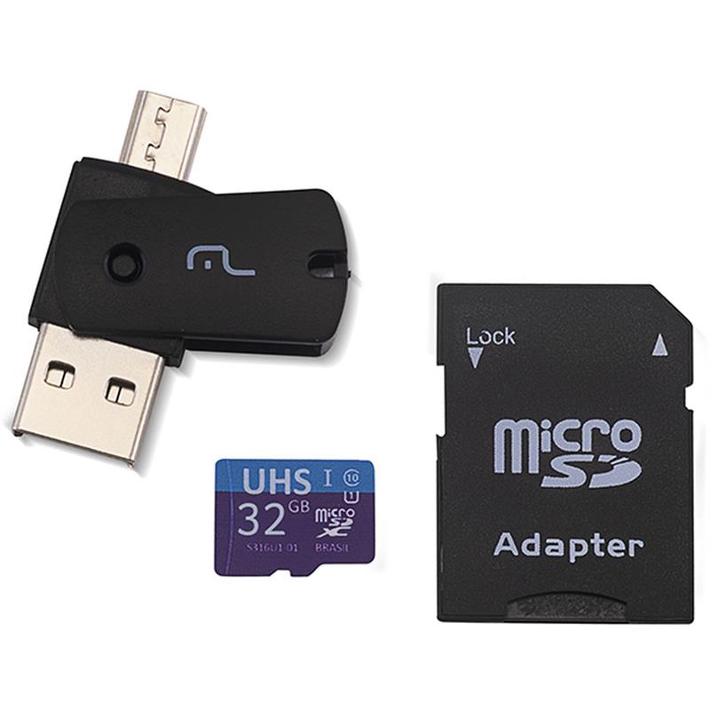 CARTÃO DE MEMÓRIA KIT 3 EM 1 32 GB CLASSE 10 - MULTI UNIDADE