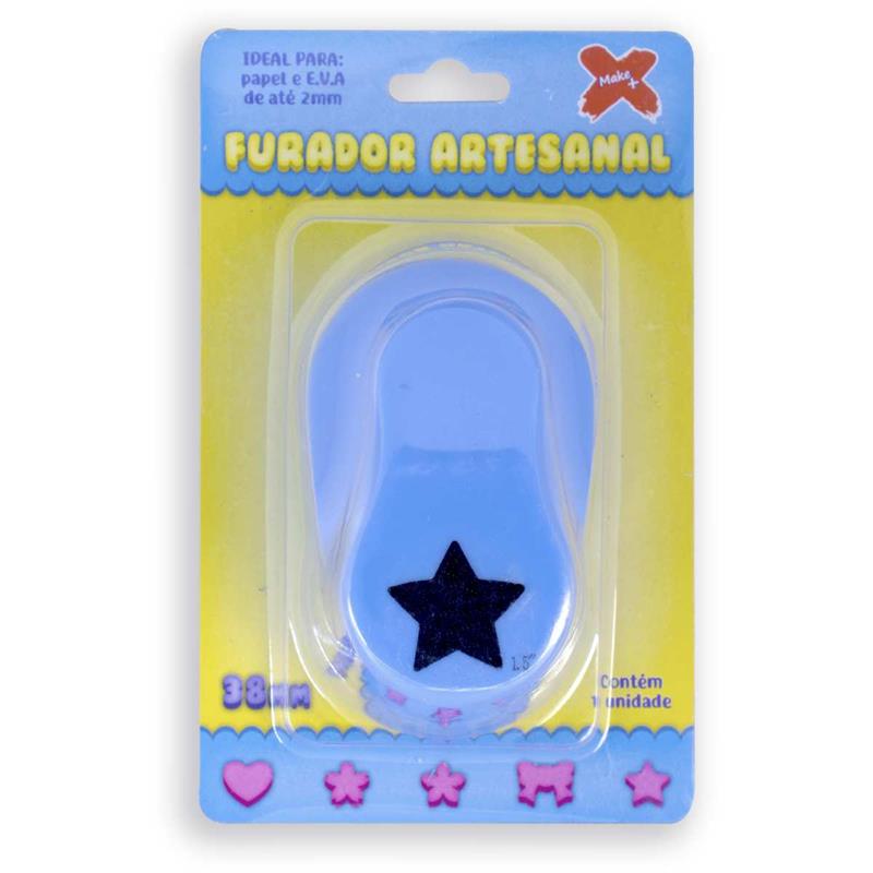 FURADOR PAPEL E EVA GIGANTE ESTRELA 38MM - MAKE+ UNIDADE