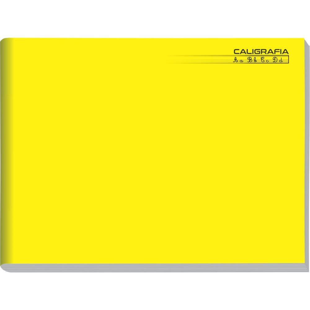 CADERNO CALIGRAFIA CAPA DURA LISO 96F 1/4 BROCH.HORIZ.AMAR. TAMOIO PCT.C/05