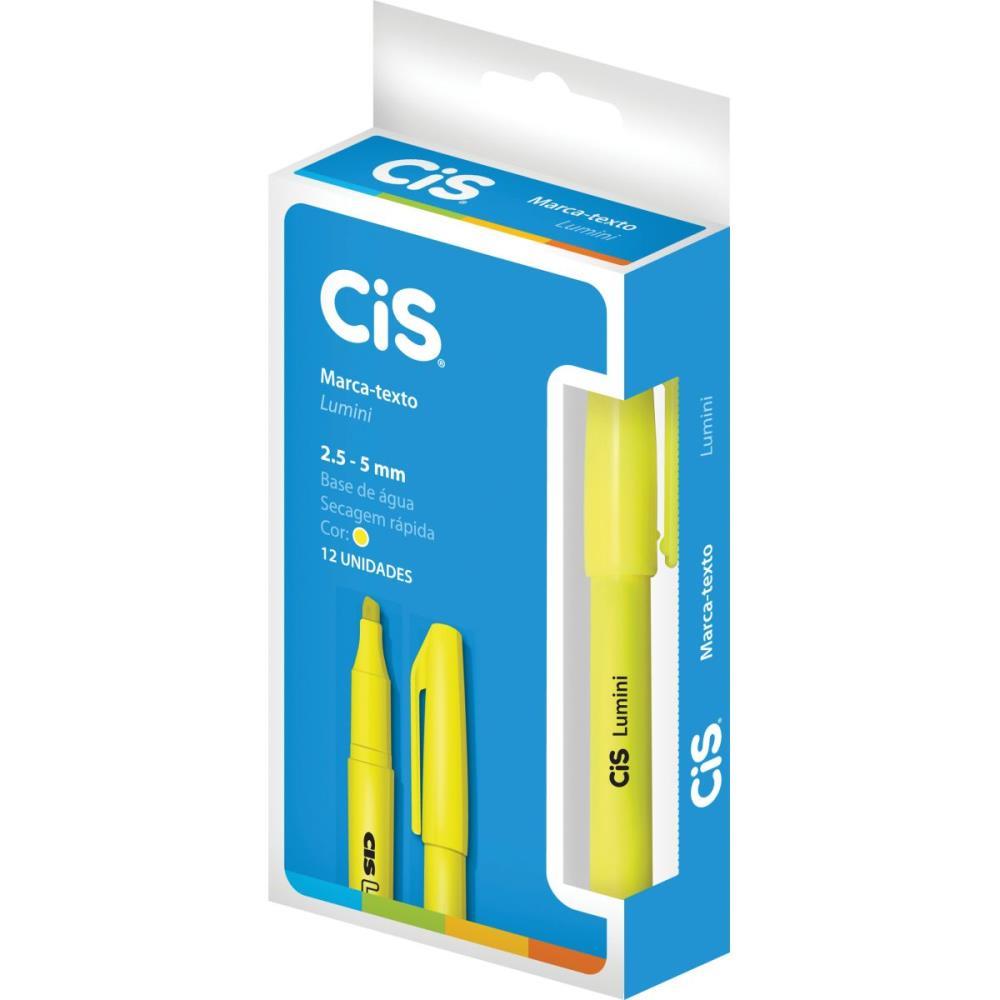 CANETA MARCA TEXTO CIS LUMINI AMARELA SERTIC CX.C/12