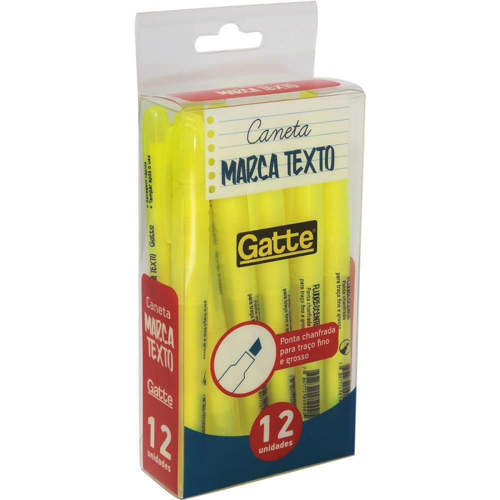 CANETA MARCA TEXTO GATTE AMARELA 4MM MAKE+ CX.C/12