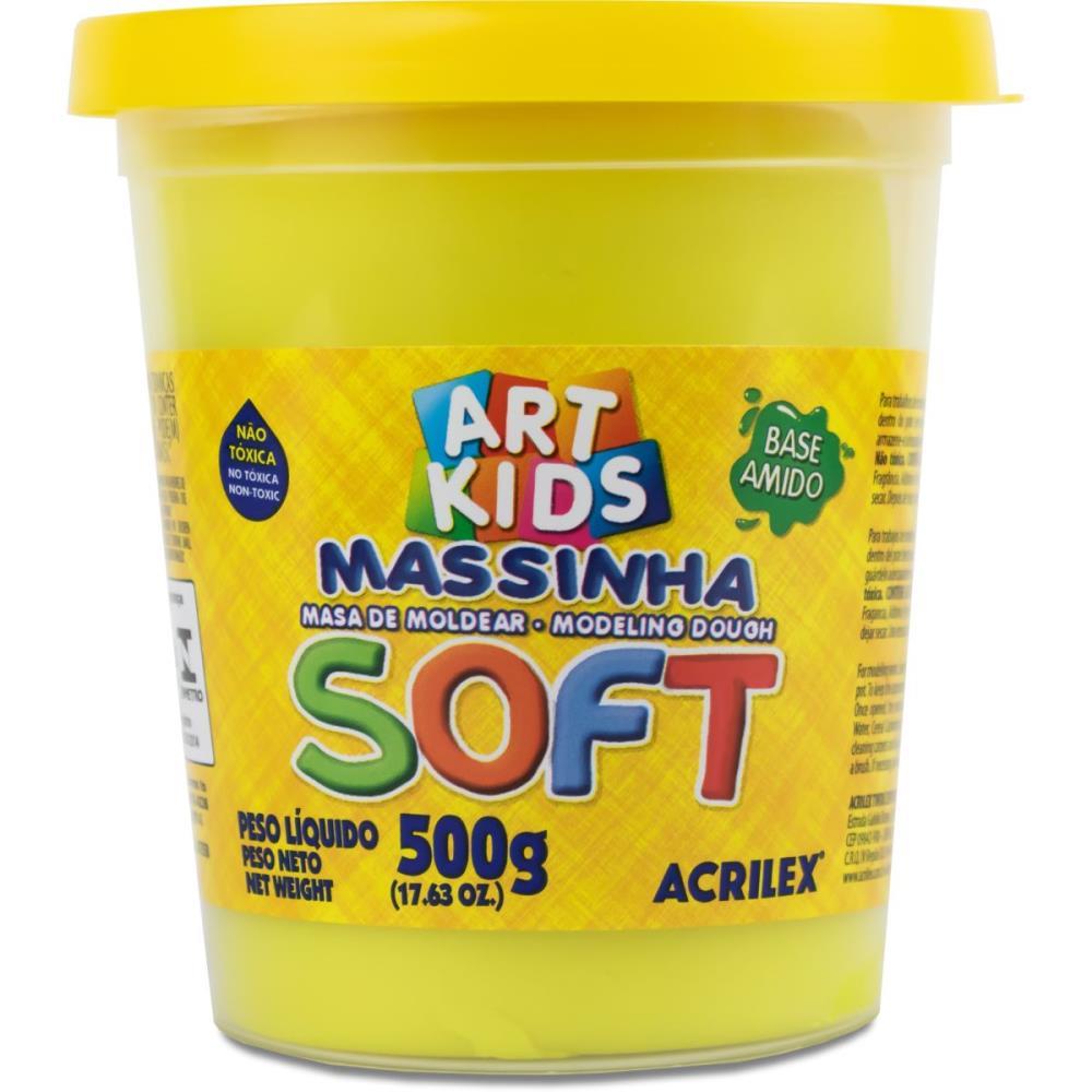 MASSA PARA MODELAR SOFT 500G.AM.LIMAO BS.AMIDO ACRILEX POTE