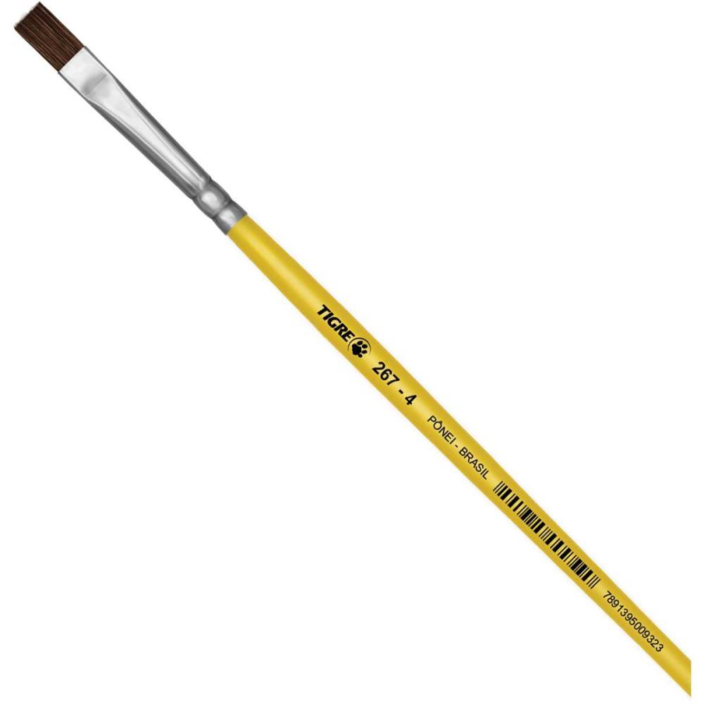 PINCEL ESCOLAR CHATO 267 N.04 AMARELO PINCEIS TIGRE DUZIA