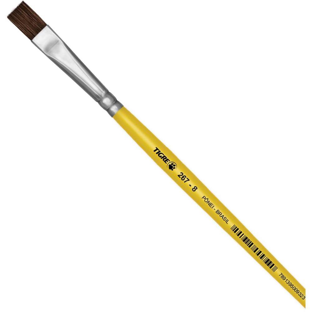PINCEL ESCOLAR CHATO 267 N.08 AMARELO PINCEIS TIGRE DUZIA