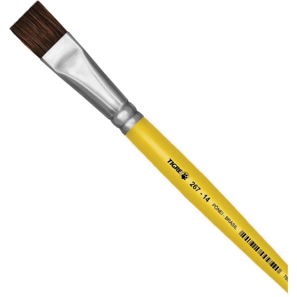 PINCEL ESCOLAR CHATO 267 N.14 AMARELO PINCEIS TIGRE DUZIA