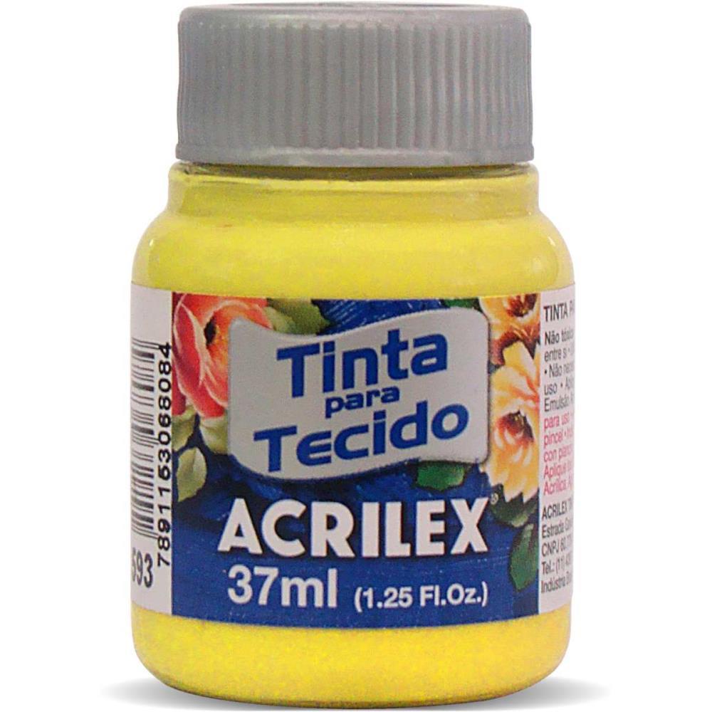 TINTA PARA TECIDO FOSCA 37ML AMARELO CANARIO ACRILEX DUZIA