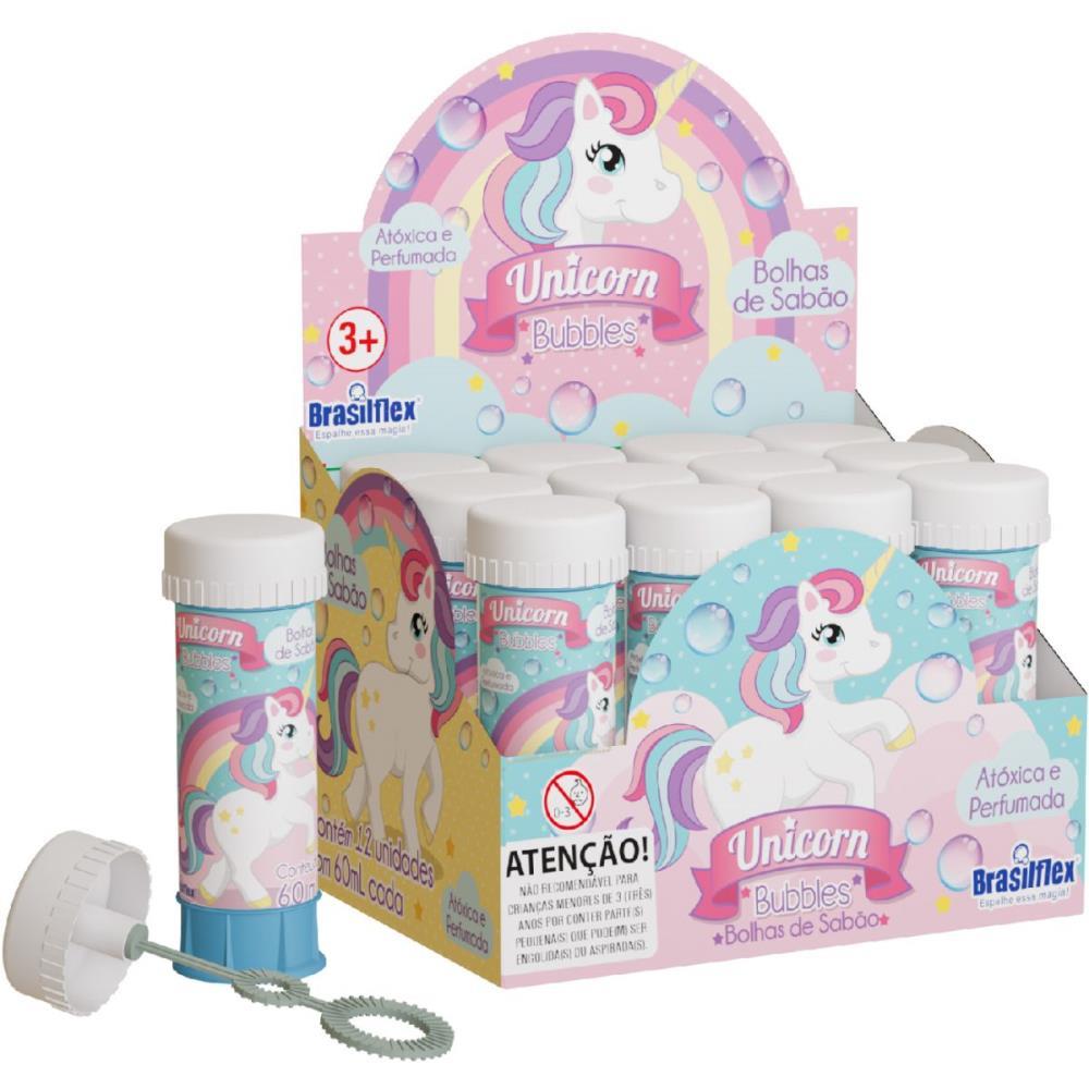BOLHA DE SABAO UNICORNIO 60ML BRASILFLEX CX.C/12
