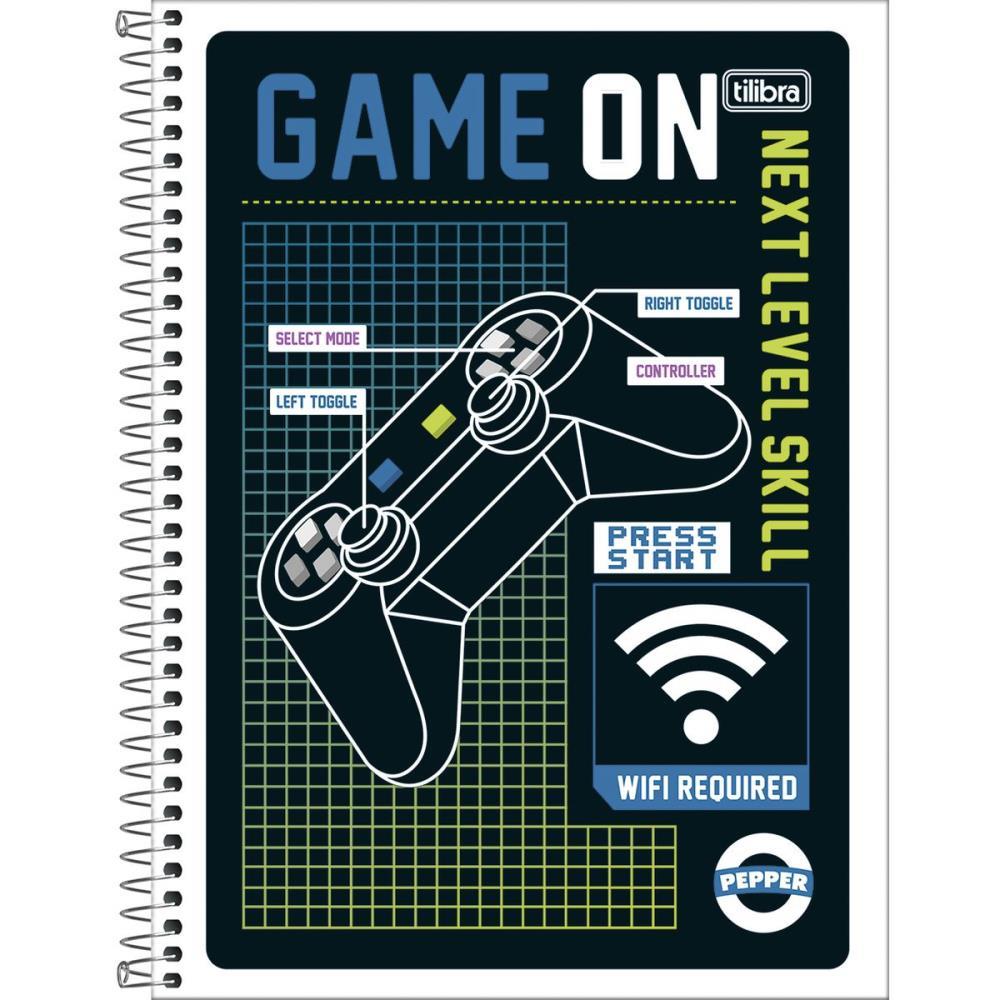 CADERNO 01X1 FLEXIVEL PEPPER MASCULINO 80 FOLHAS TILIBRA PCT.C/04