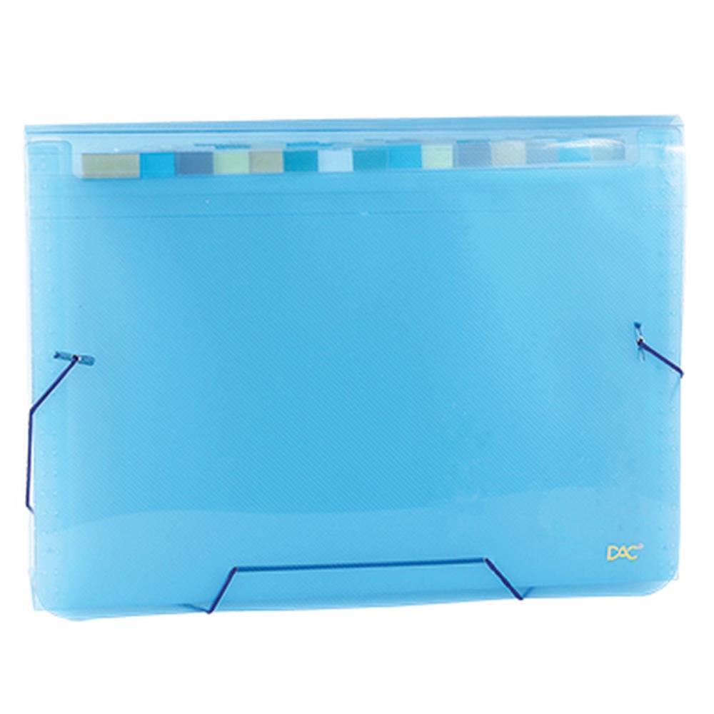 PASTA SANFONADA PLASTICA A4 12 DIVISOES AZUL DAC UNIDADE