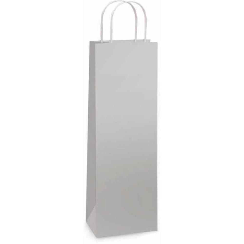 EMBALAGEM PARA GARRAFA 35X13X8CM. SACOLA LAMIN.PRATA PACKPEL PCT.C/10