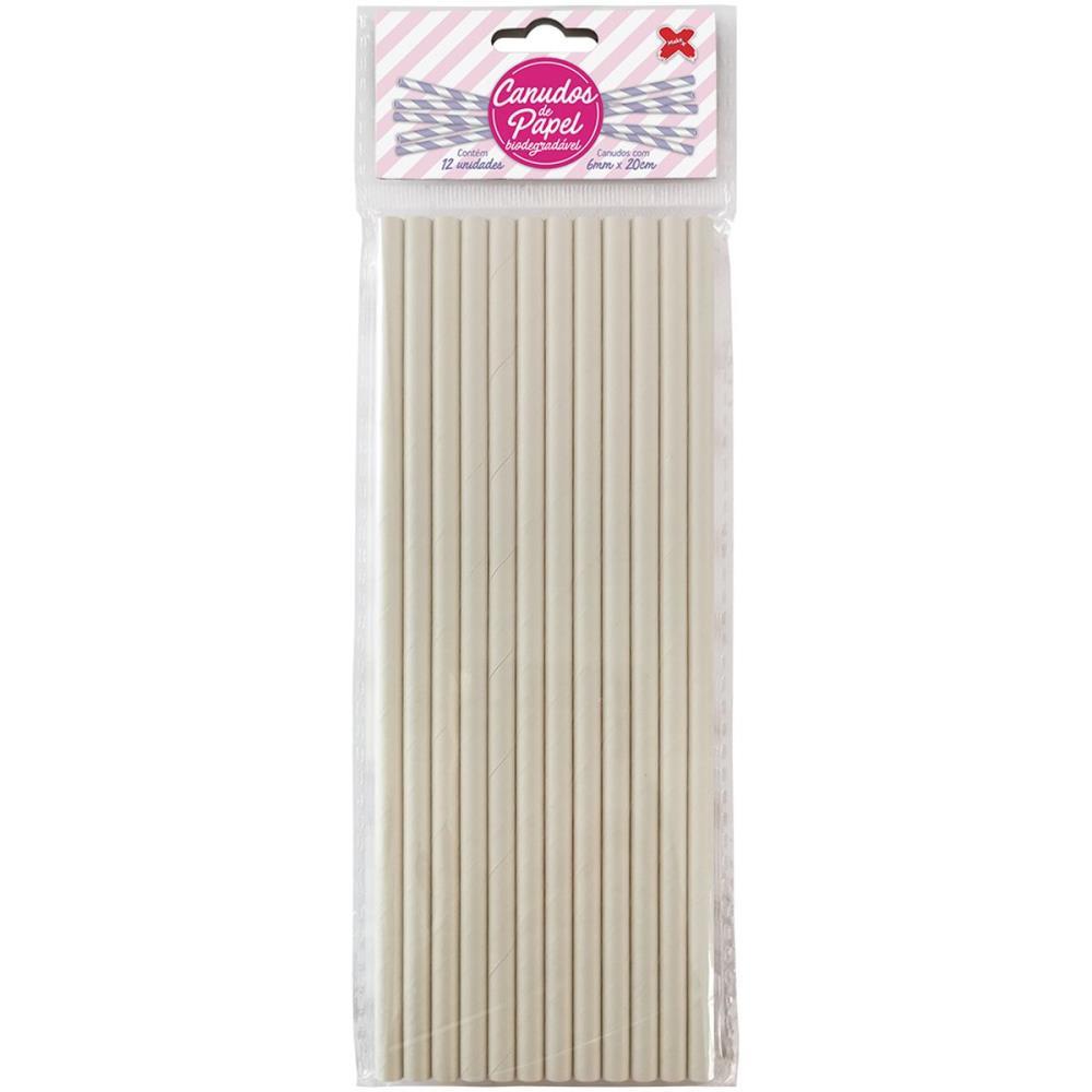CANUDO BIODEGRADAVEL PAPEL BRANCO 6X200MM BL.C/12UN MAKE+ PCT.C/10
