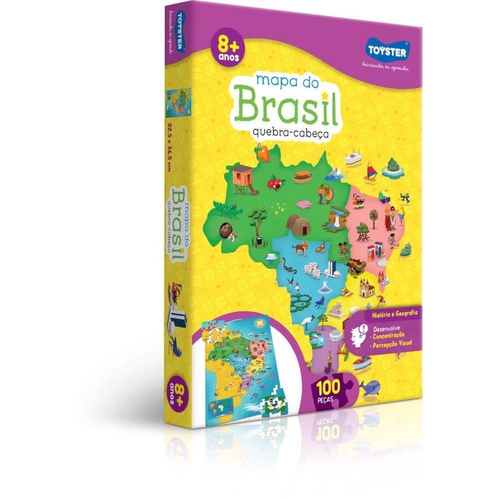QUEBRA-CABECA EDUCATIVO MAPA DO BRASIL 100 PECAS TOYSTER UNIDADE