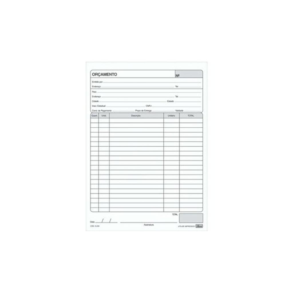 IMPRESSO BLOCO ORCAMENTO TILIBRA 100 FLS C/10 152331