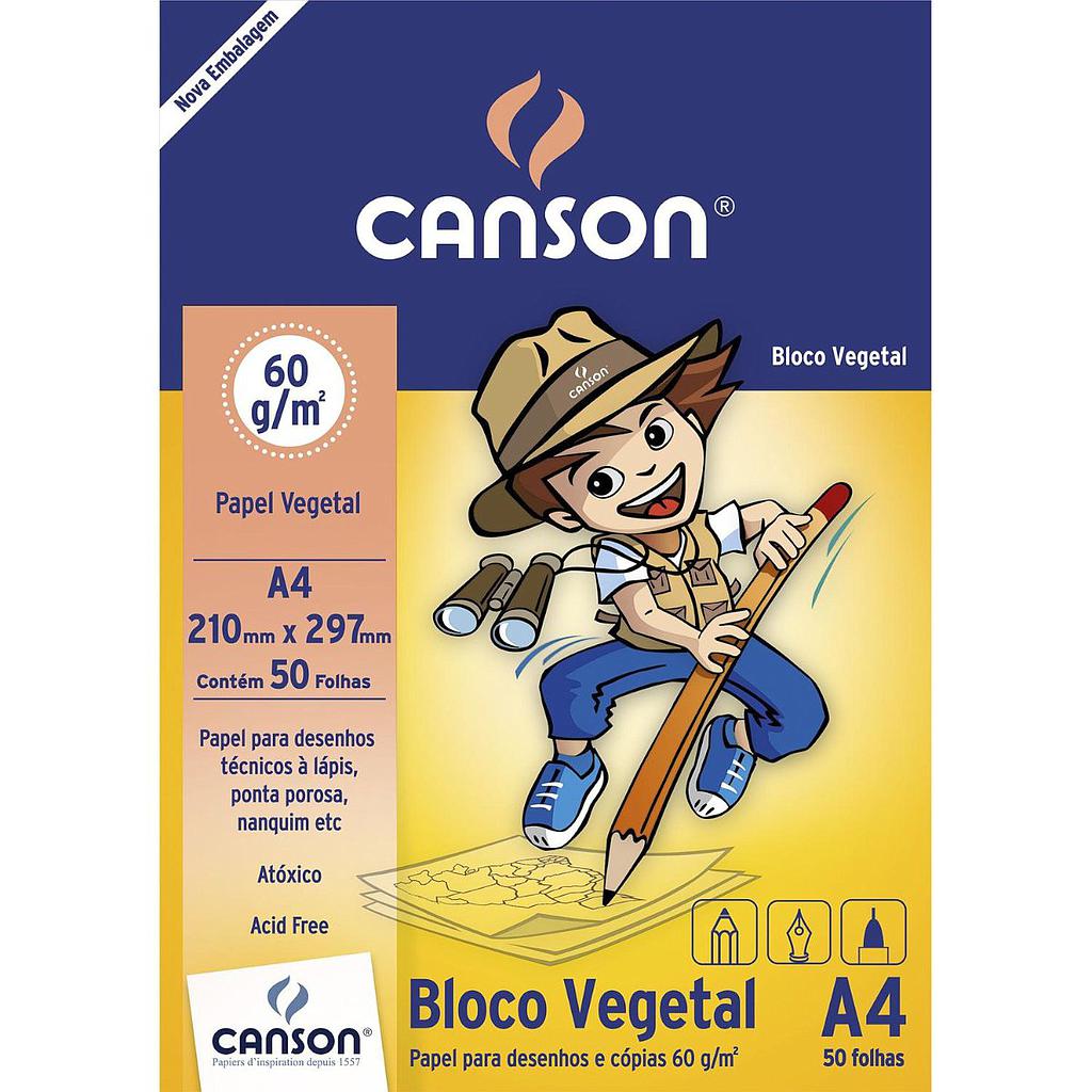 BLOCO CANSON ESCOLAR VEGETAL 60G A4 - 50FLS