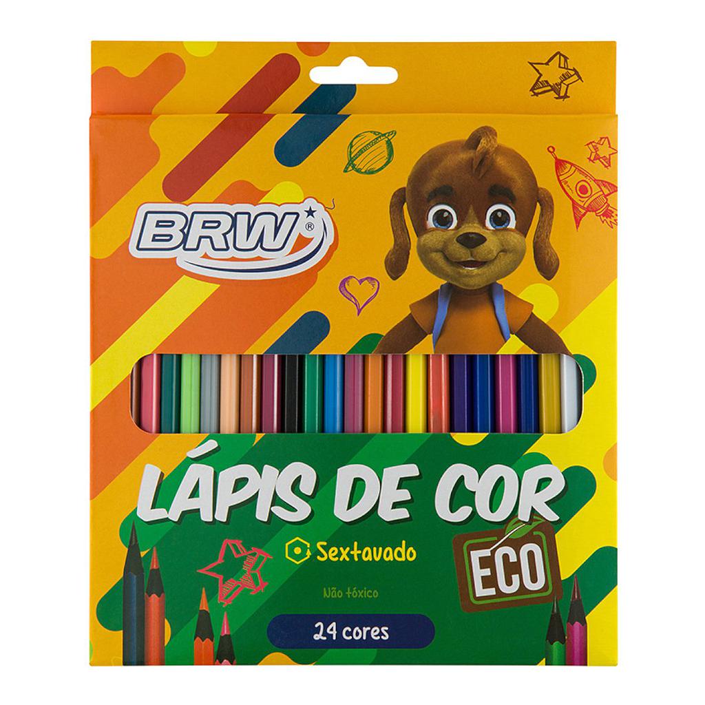 LAPIS DE COR BRW SEXTAVADO COM 24 CORES