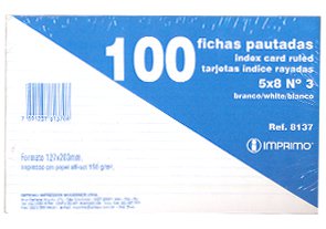 IMPRESSO FICHAS PAUTADAS TAMOIO N.4 - 6 X 9