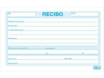 IMPRESSO RECIBO COMERCIAL TILIBRA S/CANH. 50X1 - 155454