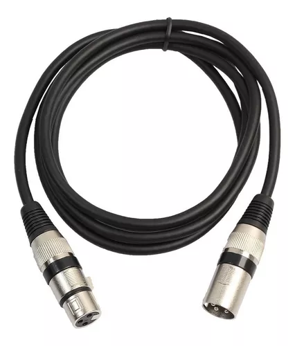 CABO MICROFONE DMX XLR CANON BALANCEADO 2 METROS MACHO FEMEA
