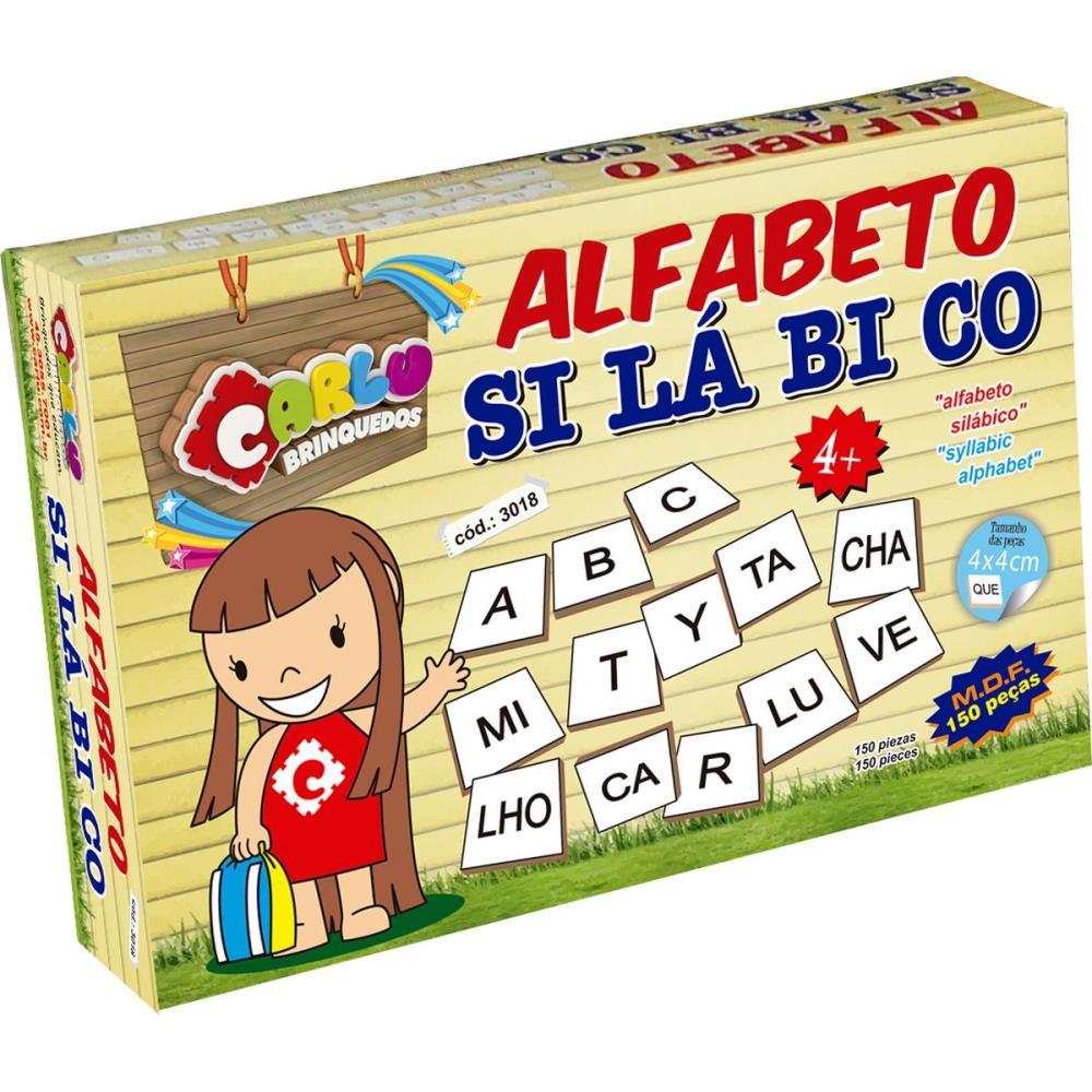 BRINQUEDO PEDAGOGICO MADEIRA ALFABETO SILABICO 150 PECAS CARLU UNIDADE