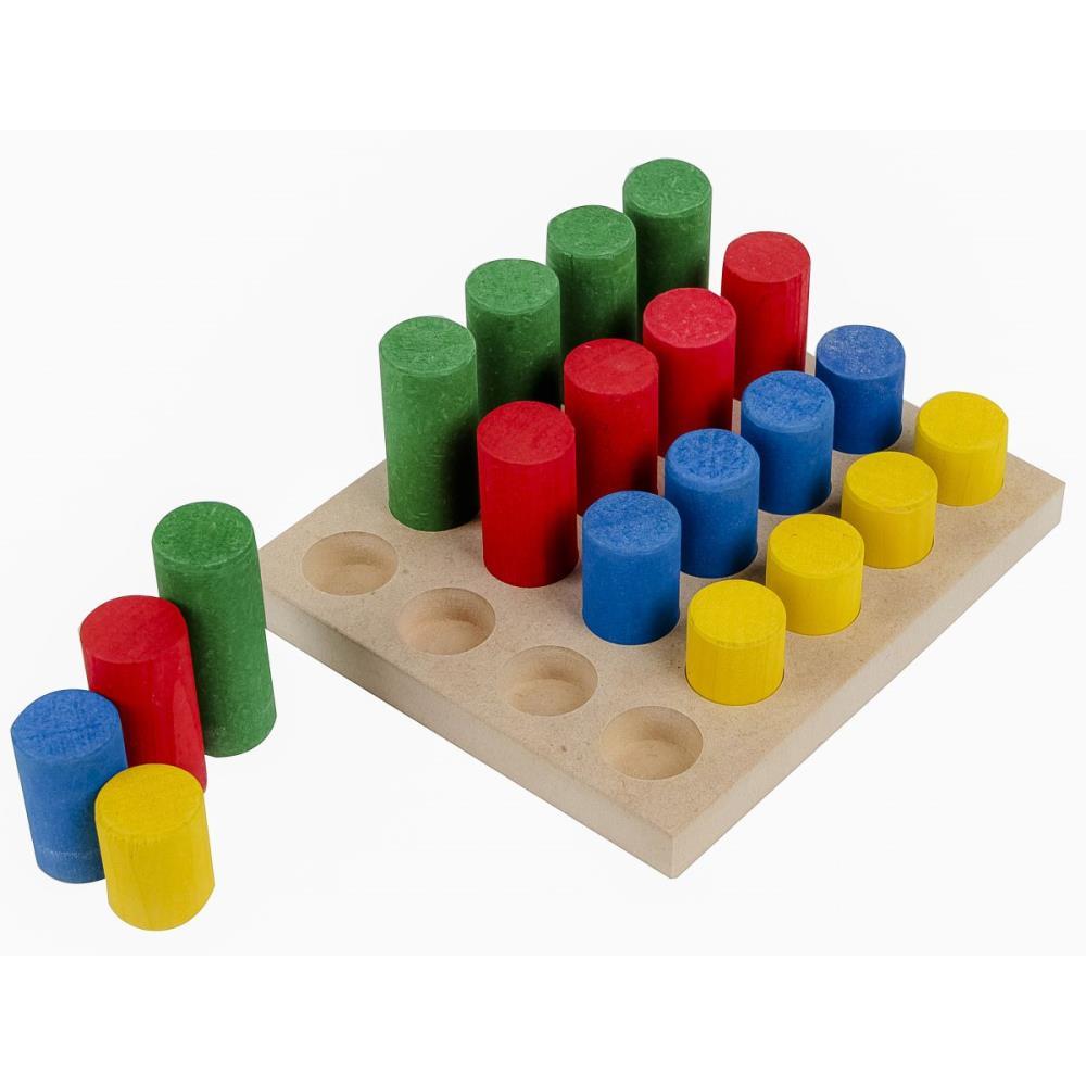 BRINQUEDO PEDAGOGICO MADEIRA PINOS DE ENCAIXE 20PCS CARLU UNIDADE