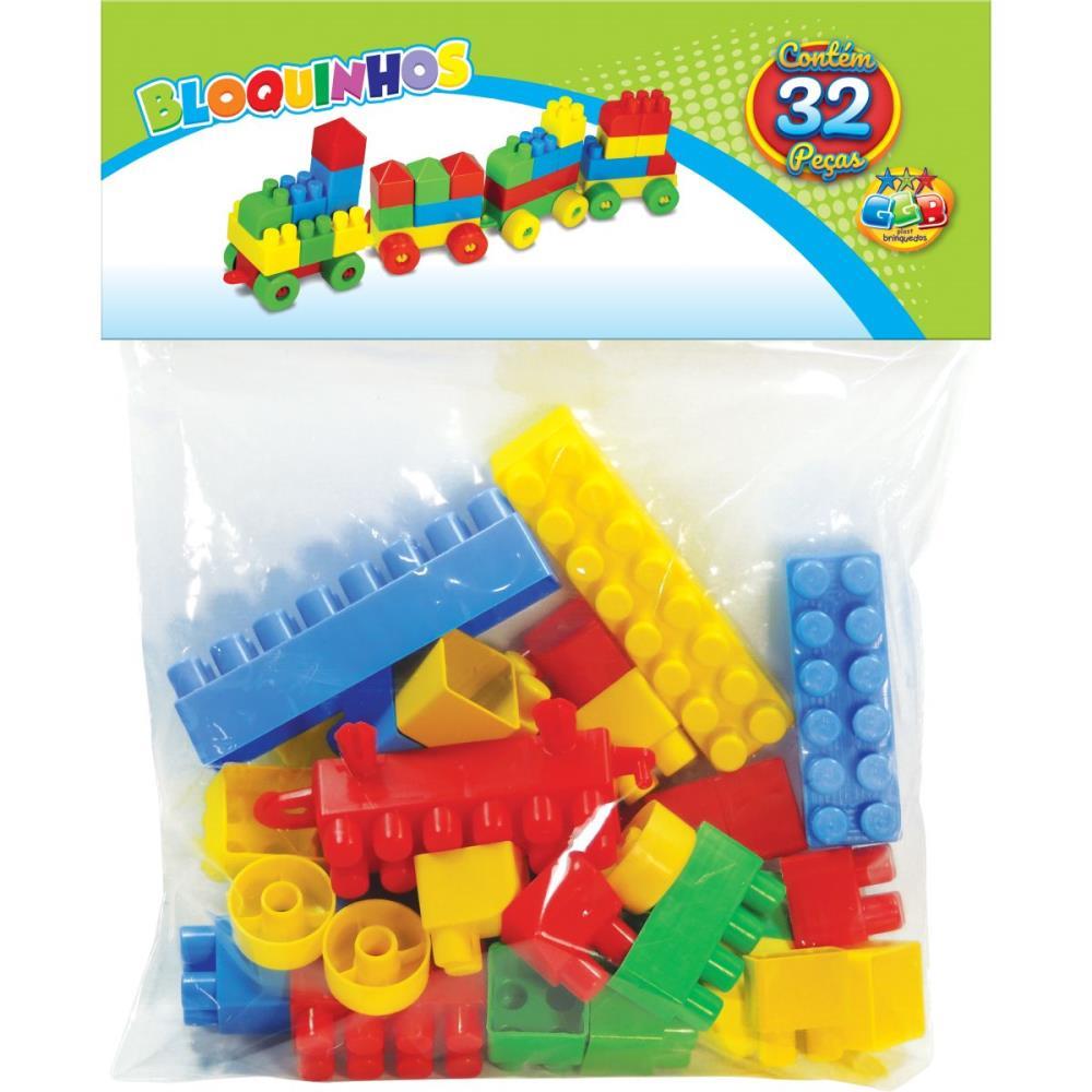 BRINQUEDO PARA MONTAR BLOQUINHOS 32 PECAS GGB PLAST PACOTE