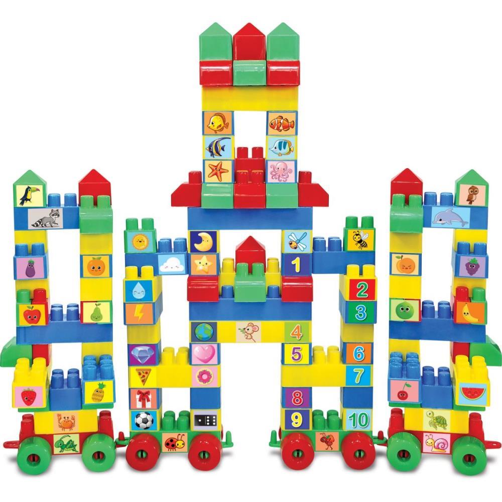 BRINQUEDO PARA MONTAR CASTELINHO 128PCS C/55 ADESIVO GGB PLAST UNIDADE