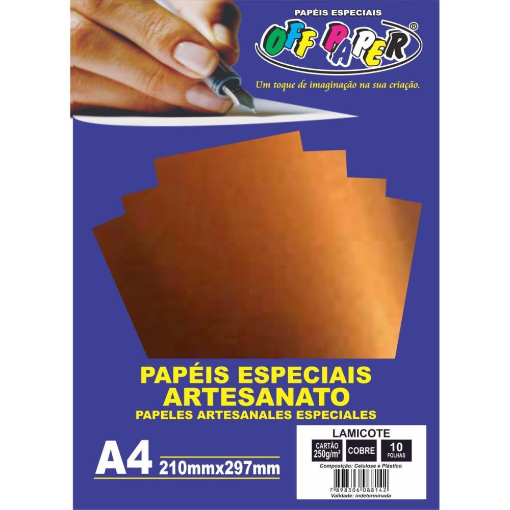 PAPEL LAMINADO LAMICOTE A4 250G COBRE OFF PAPER PCT.C/10