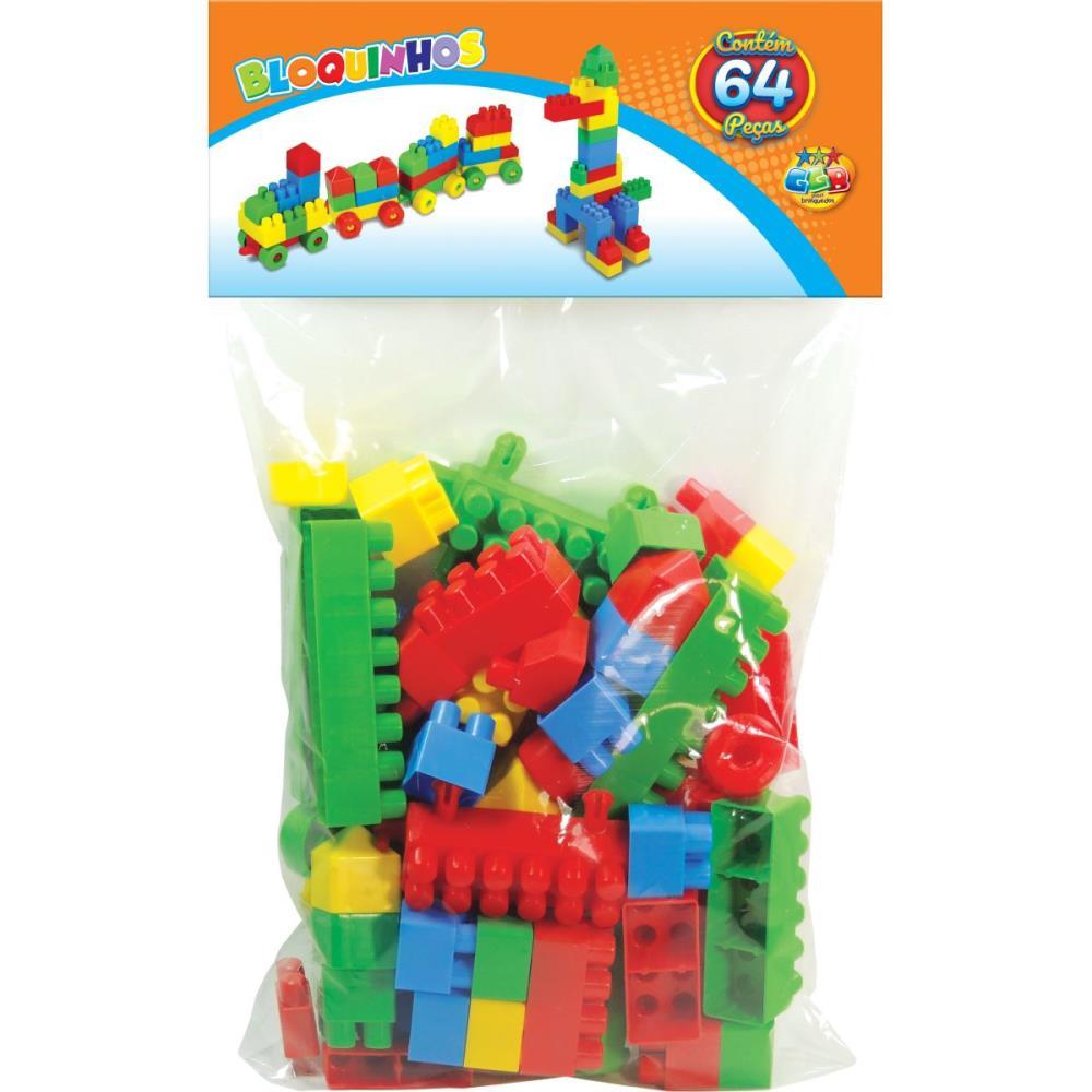 BRINQUEDO PARA MONTAR BLOQUINHOS 64 PECAS GGB PLAST PACOTE