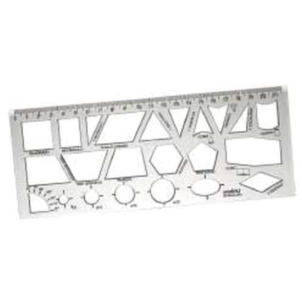 REGUA PLASTICA GEOMETRICA ESCOLAR CR 22CM WALEU PCT.C/10