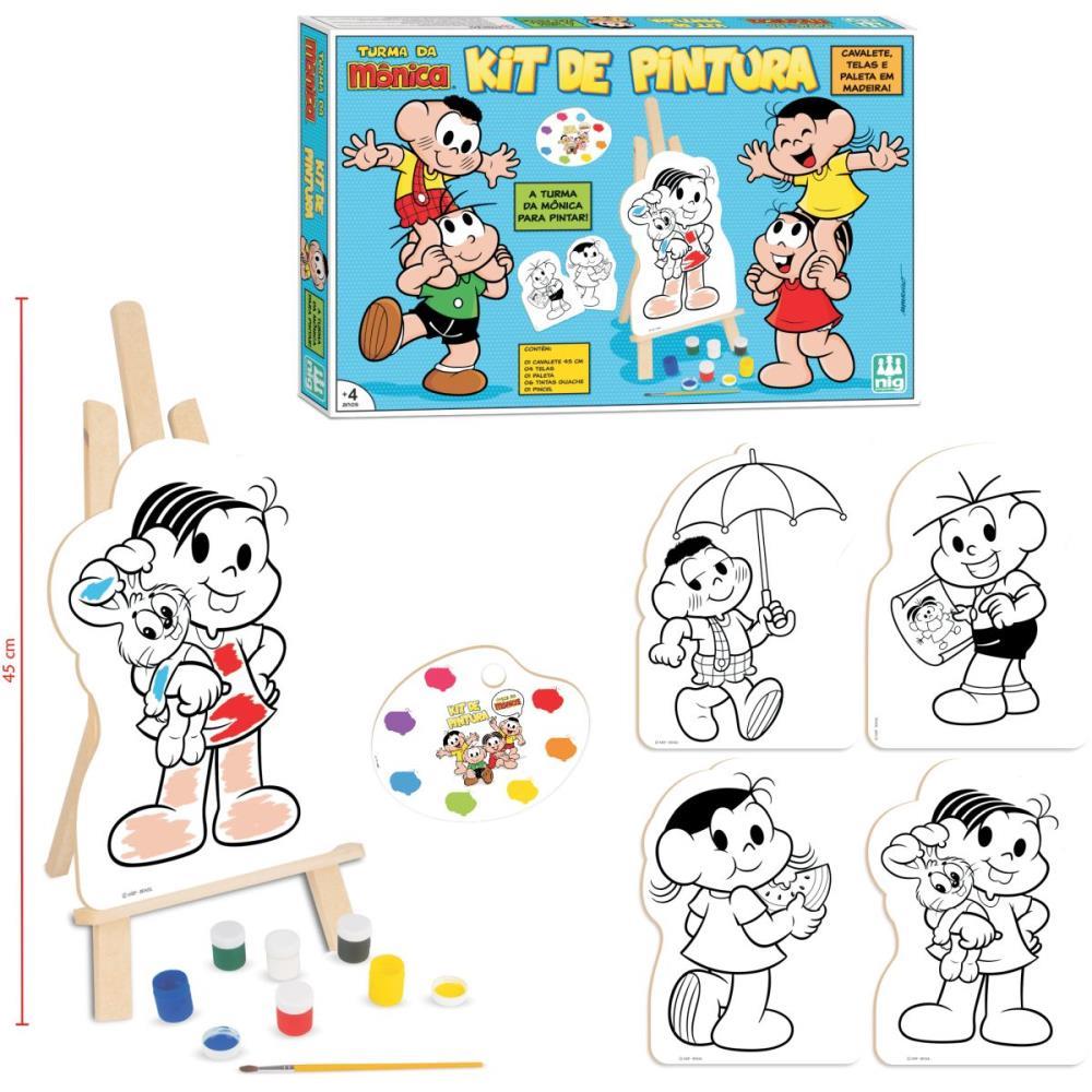 BRINQUEDO PARA COLORIR T.DA MONICA KIT DE PINTURA BRINQUEDOS NIG UNIDADE