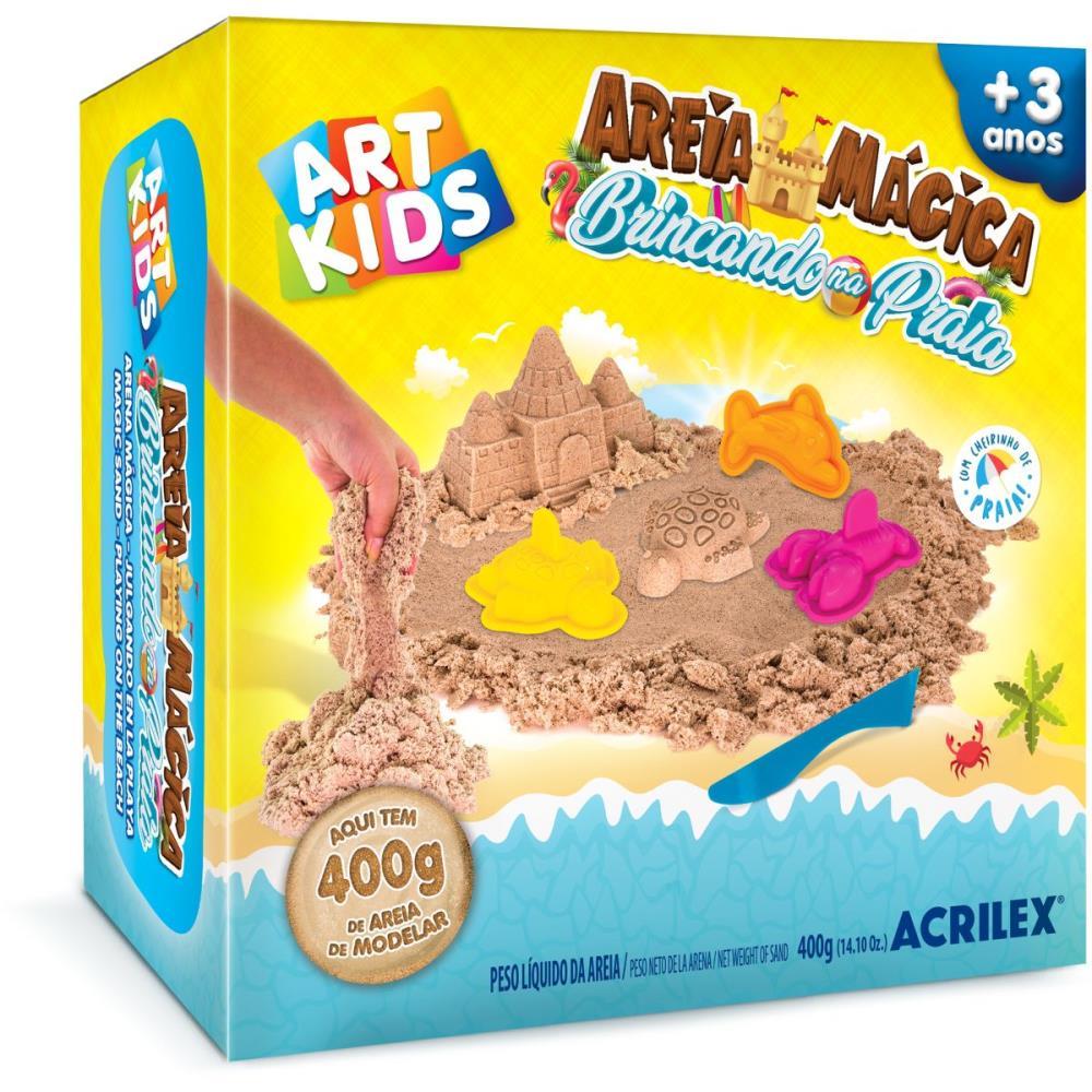 MASSA AREIA BRINCANDO NA PRAIA 400G ACRILEX KIT