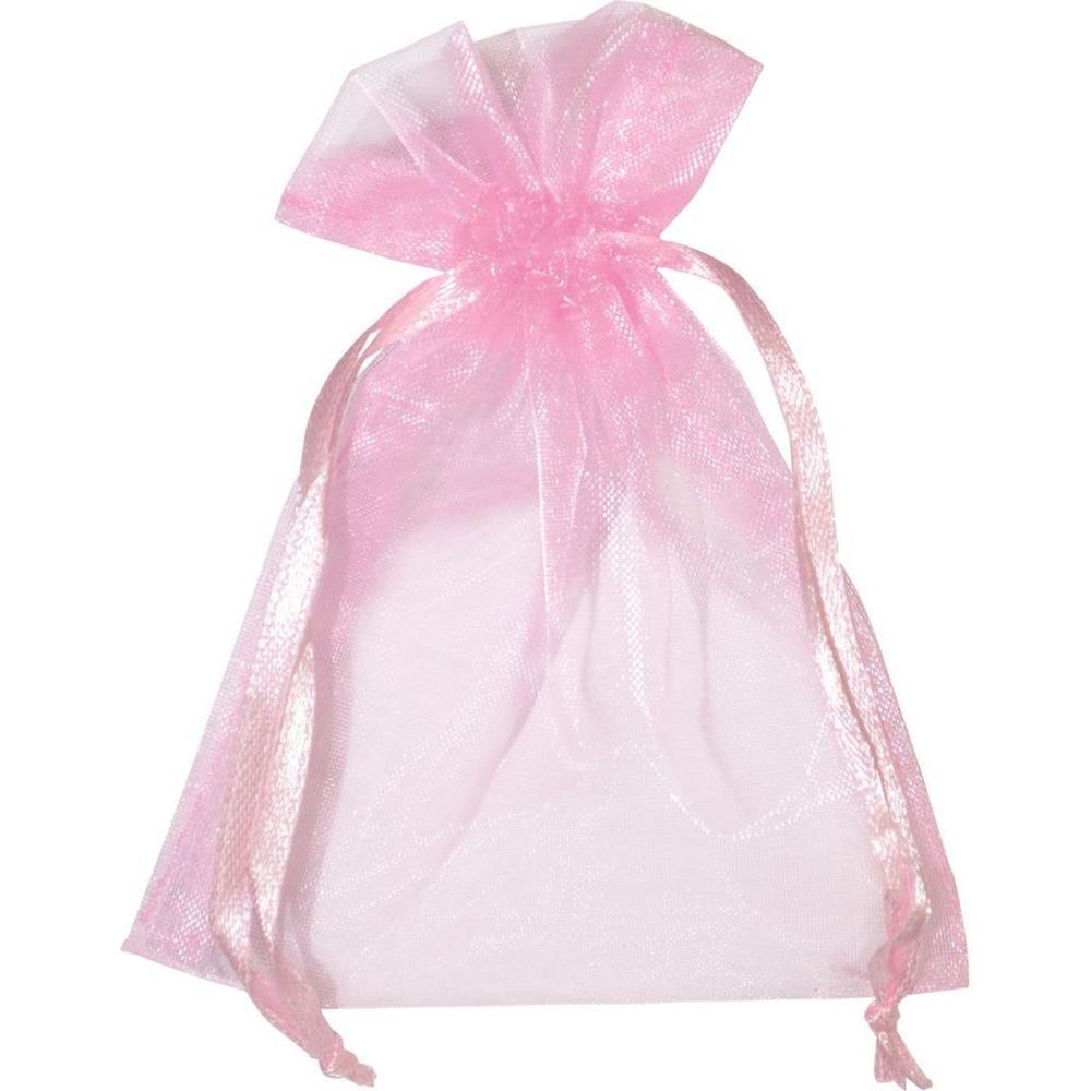 SACO DE ORGANZA ROSA 8X10CM KIT PCT.C/10